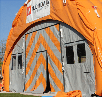 Constant Air Fast Tent end wall with windows and doors