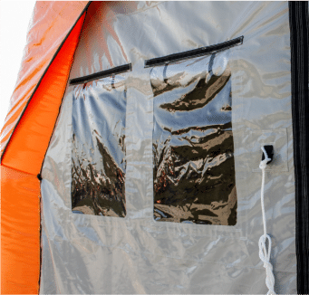Windows in end wall of a Fast Tent