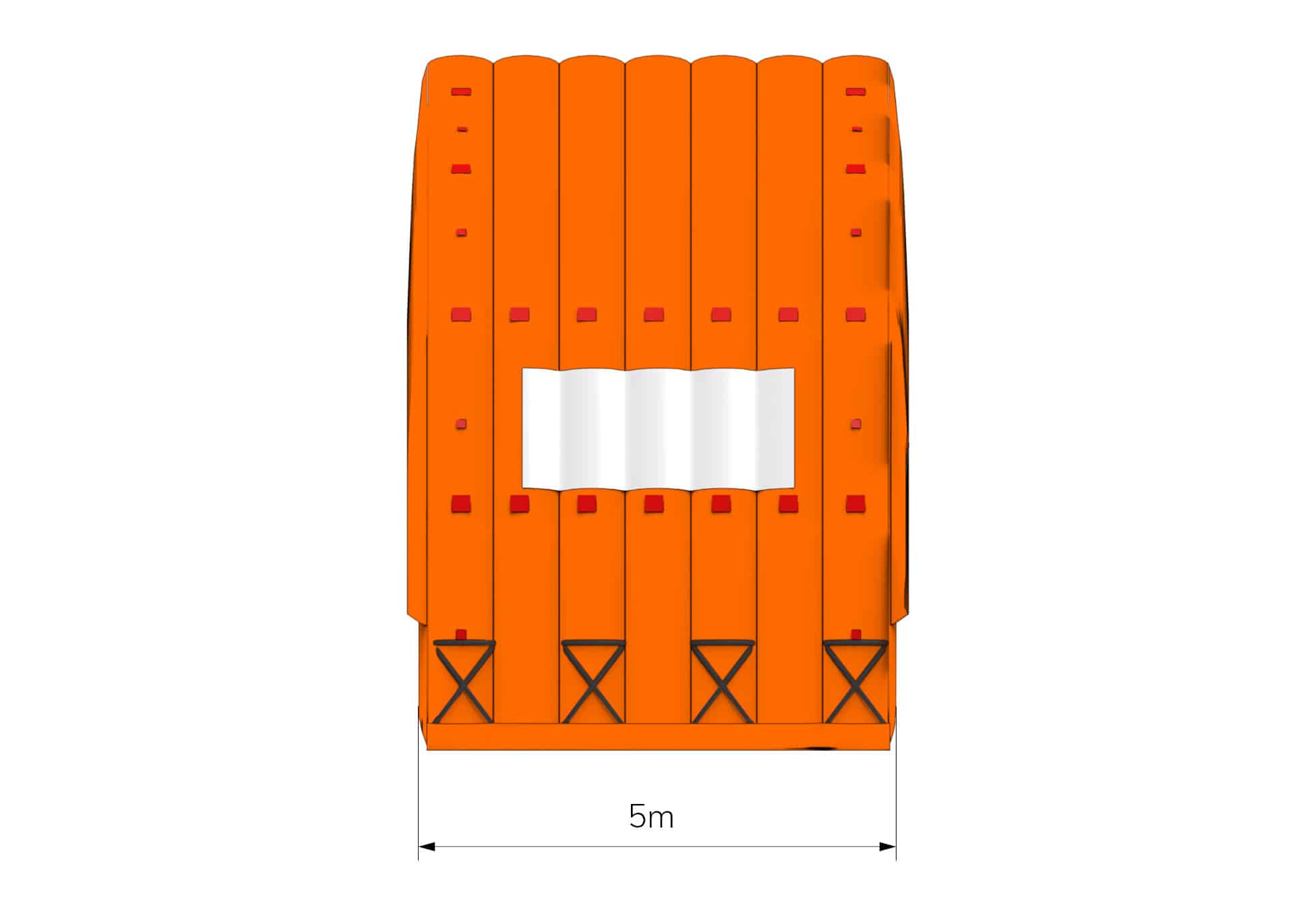 Side view of CA-14 Fast Tent showing dimensions in metres