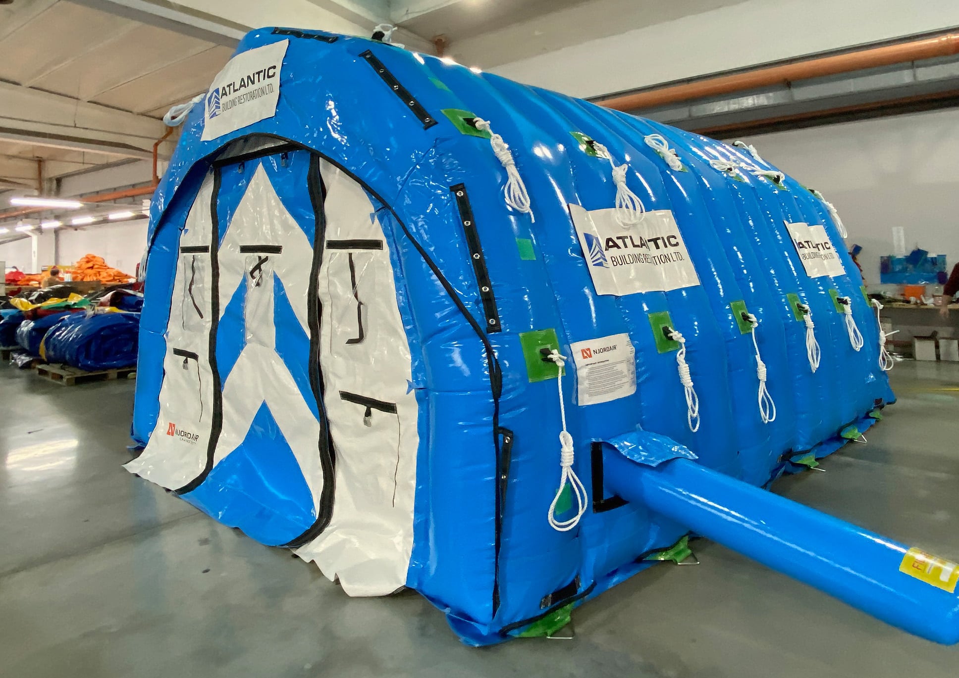Exterior of blue CA-4 Fast Tent