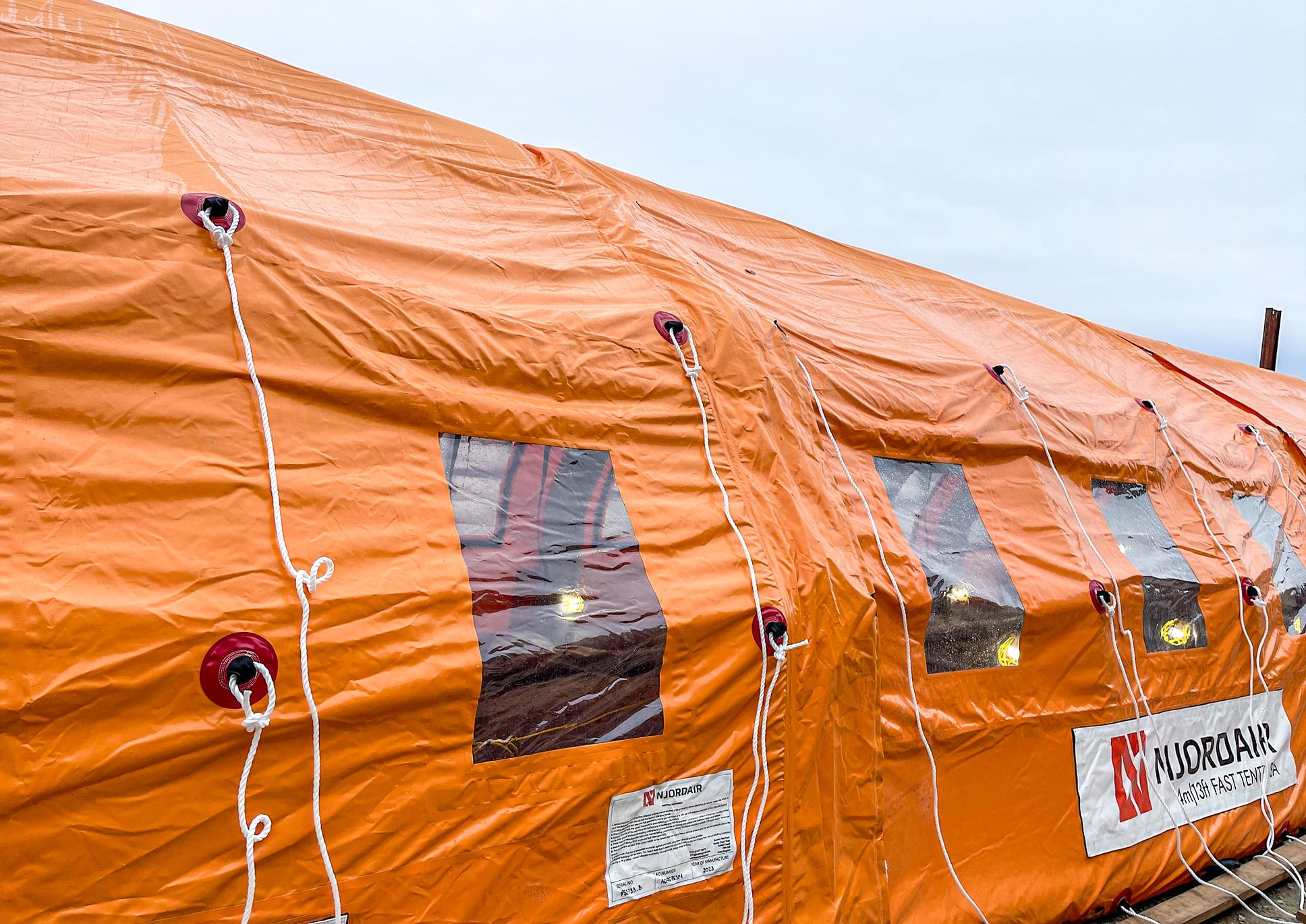 Side view of orange SA-4 set up on site